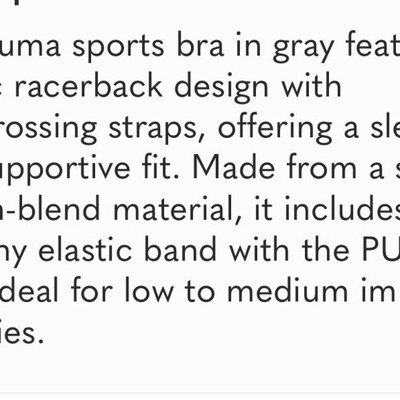 PUMA Women's Heather Gray Racerback Adjustable Sports Bra XL - Picture 3 of 3